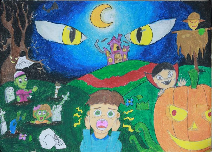 vẽ tranh đề tài lễ hội ma quái - Halloween