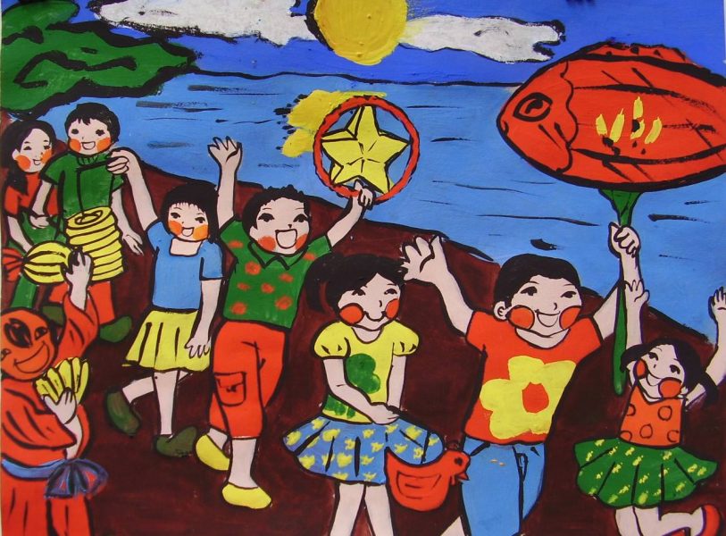 vẽ tranh đề tài trung thu cho các bé