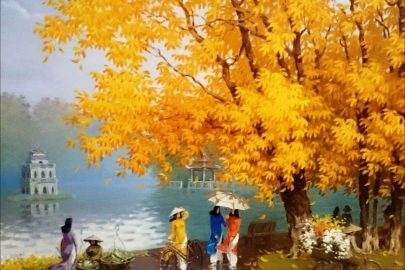 vẽ tranh về Hồ Gươm