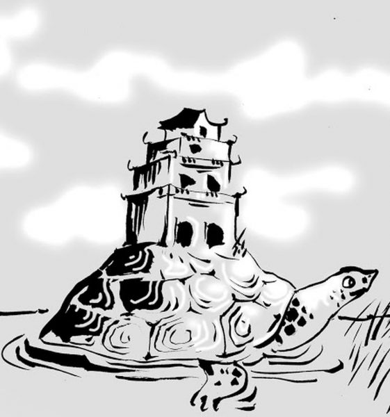 vẽ tranh về hồ gươm - sự tích rùa thần