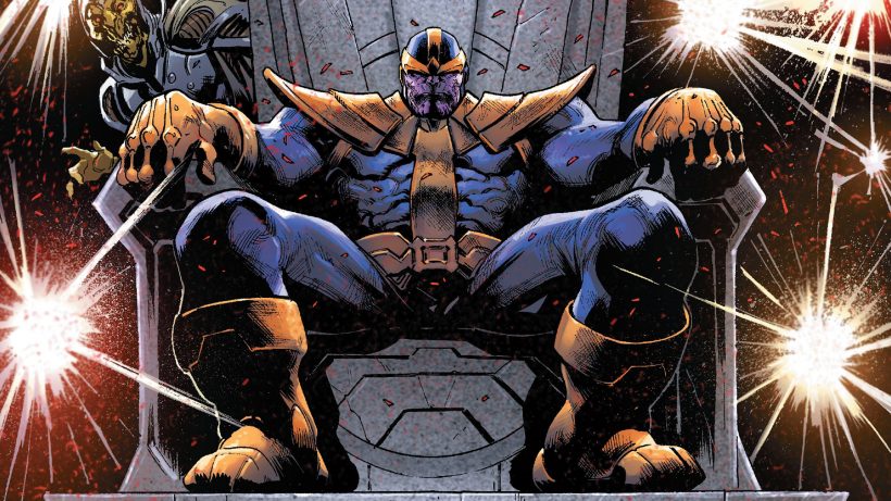 Hình ảnh Thanos đang ngồi trên ngai