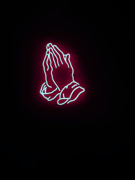 Hình ảnh cầu nguyện bàn tay bằng đèn led