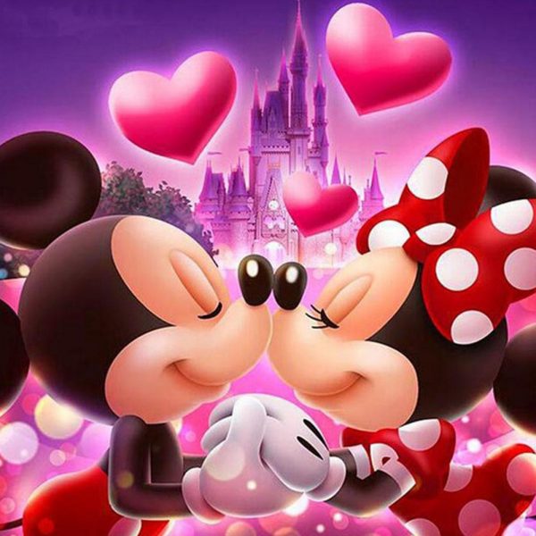 Hình ảnh chuột Mickey dễ thương và trái tim