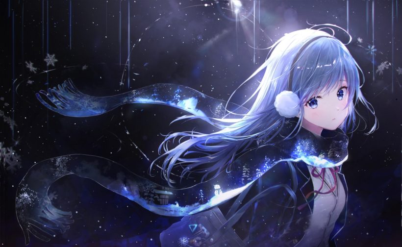 Hình ảnh đại diện avt anime cô gái tóc xanh