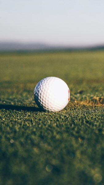 Hình ảnh quả bóng golf trên nền cỏ xanh