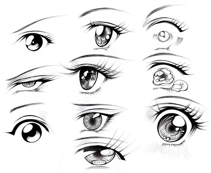 Hình vẽ mắt anime đẹp, lạnh lùng, buồn