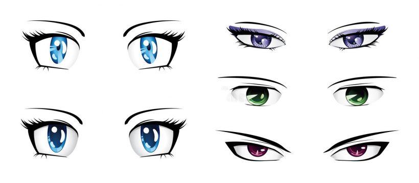 Hình vẽ mắt anime nhiều phong cách