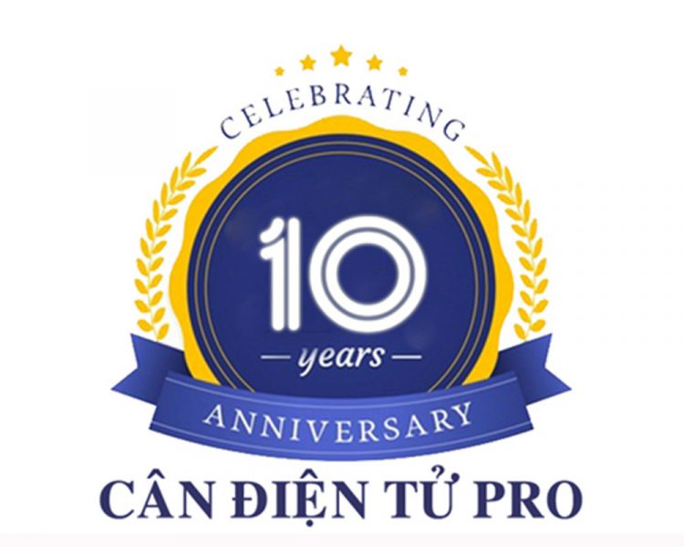 Mẫu logo kỉ niệm 10 năm cân điện tử