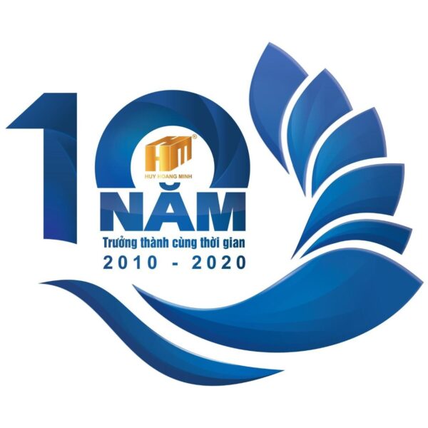Mẫu logo kỉ niệm 10 năm đẹp huy hoàng minh