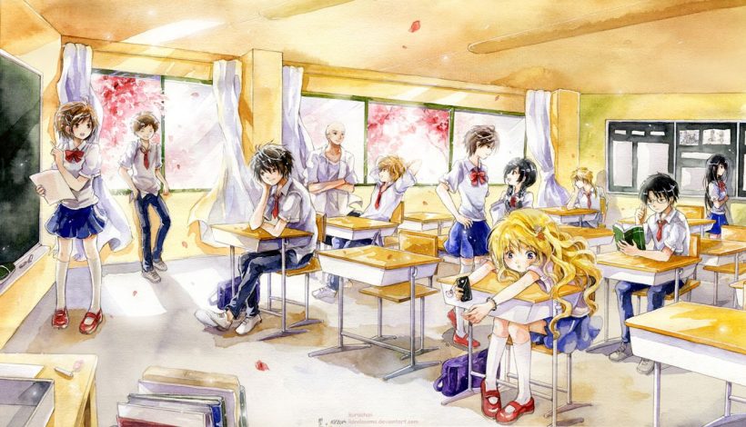 Hình ảnh lớp học trong phim hoạt hình anime