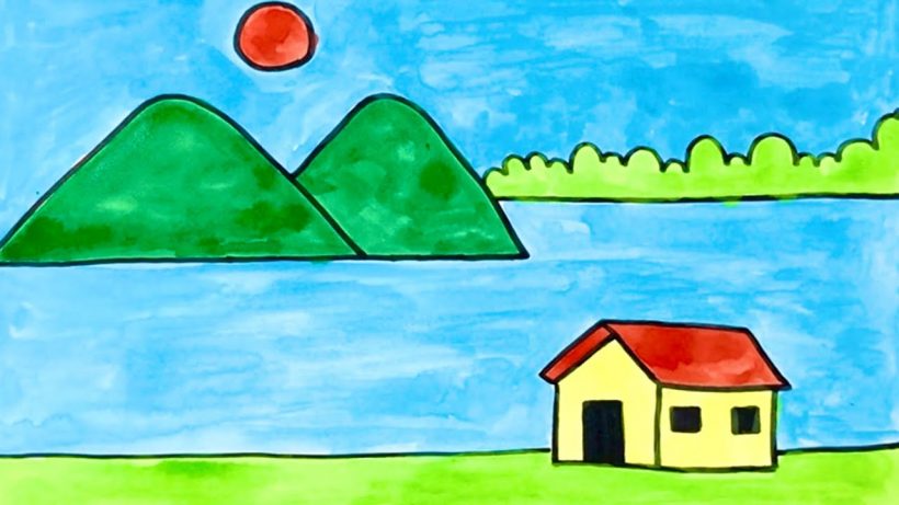 Vẽ tranh đề tài tự chọn tự do cảnh yên bình