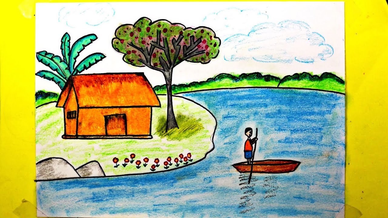 Vẽ Tranh Đề Tài Tự chọn  Tranh Phong Cảnh  Art By Phúc Thịnh  YouTube