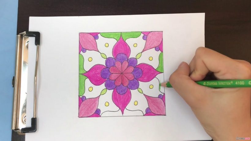 Vẽ tranh trang trí hình vuông