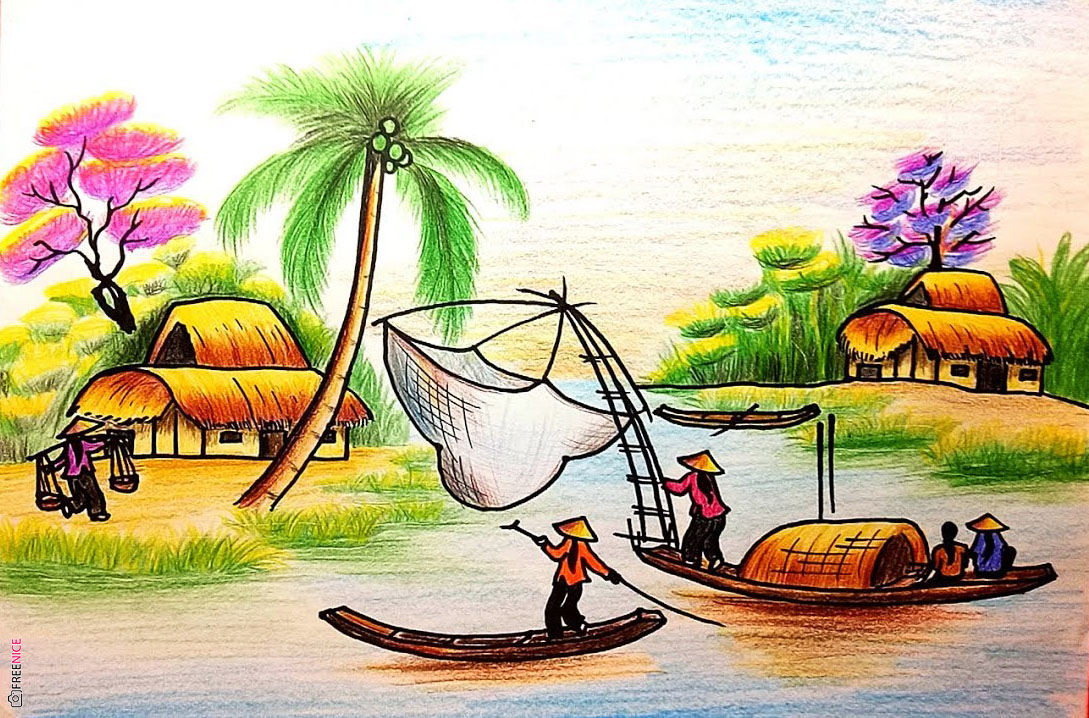Vẽ Tranh Tình Yêu Quê Hương Đất Nước Con Người Việt Nam