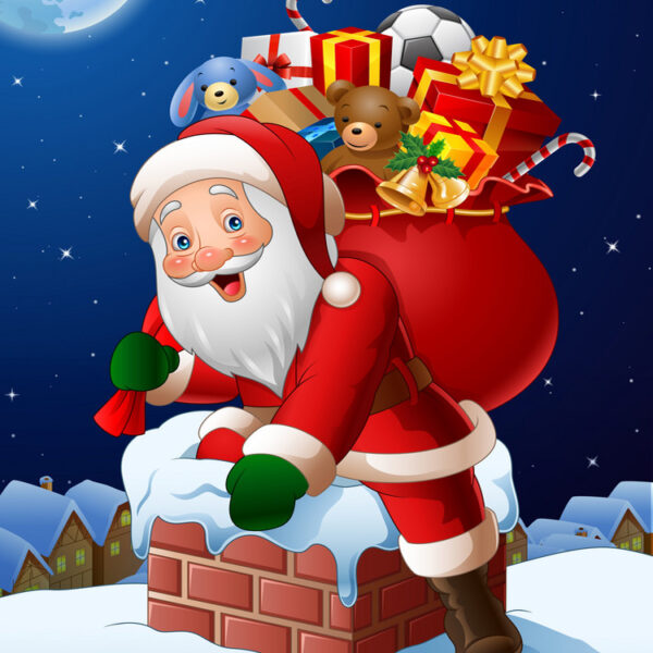 Hình ảnh Avatar Noel ông già Noel chun ống khói