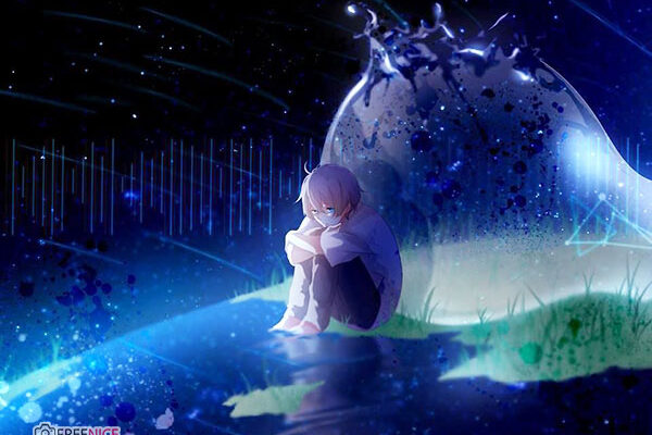 hình ảnh avatar tự kỷ anime nam ngồi một mình