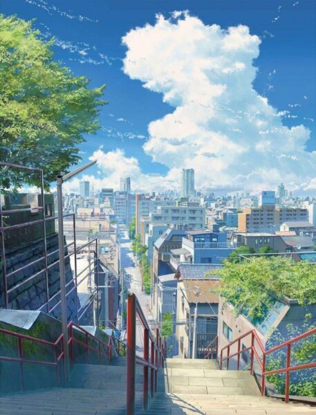 Hình nền thành phố anime đẹp cho điện thoại